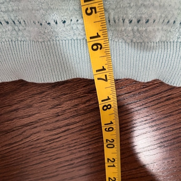 🧁Cupcake Blue Knit Ruffle Top Boho Y2K Coquette Preppy Southern Cottagecore - Picture 9 of 9